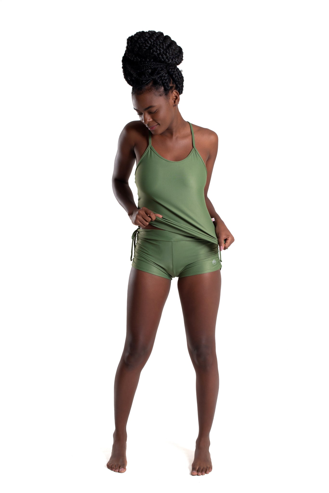 Side String Shorts, Shiny Green, Ultra Cool Form Light – Shakti Activewear